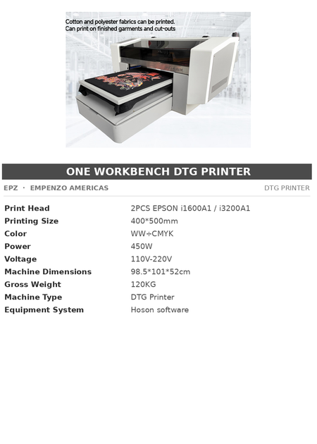 EPZ One Workbench DTG Printer