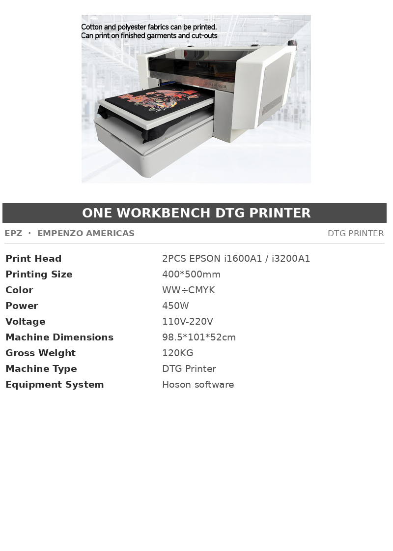 EPZ One Workbench DTG Printer