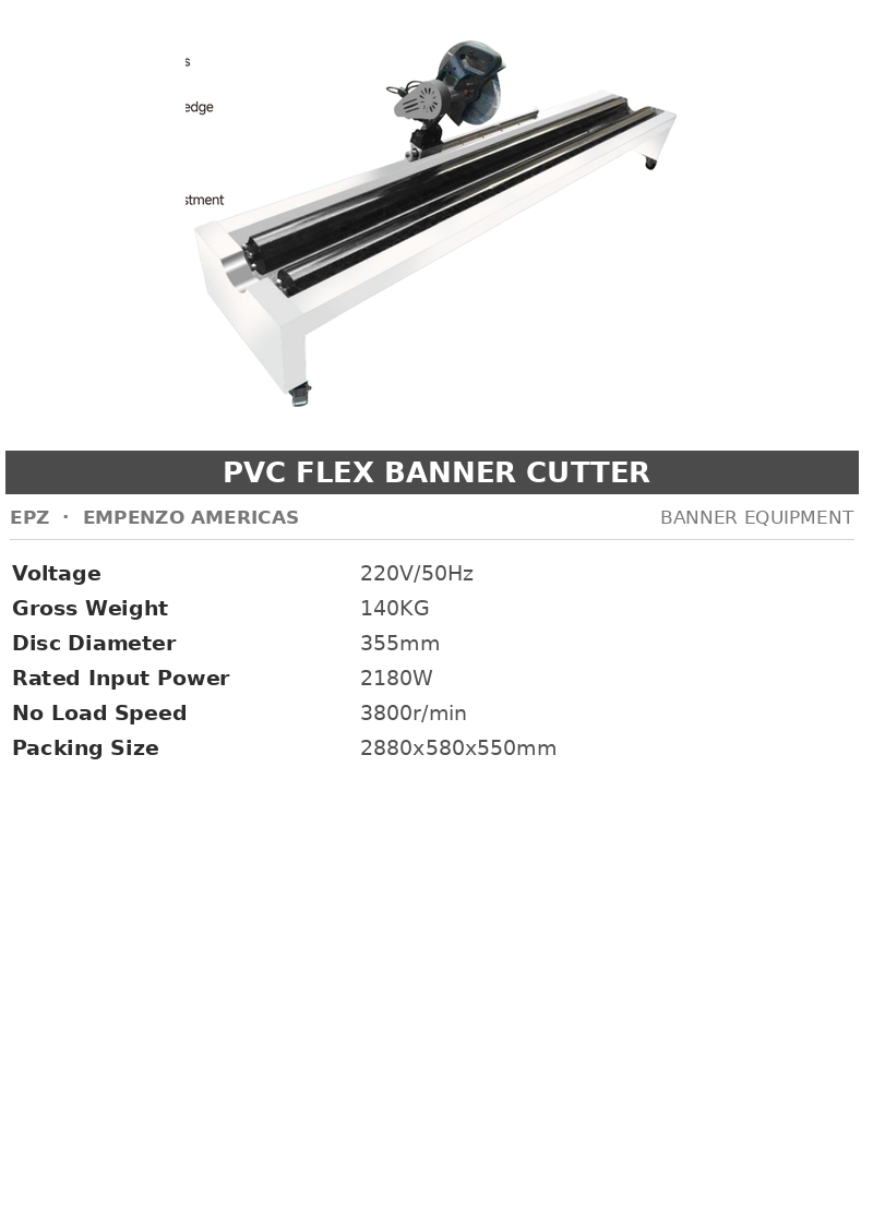 EPZ PVC Flex Banner Cutter