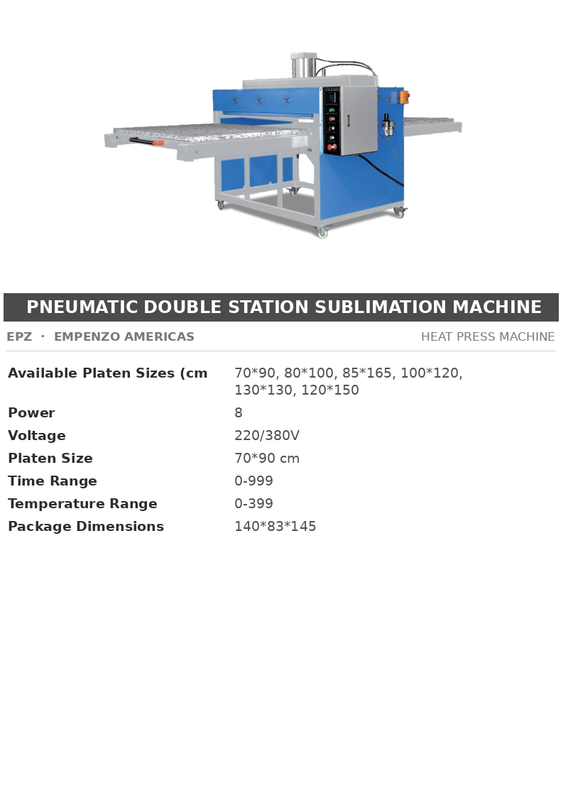 EPZ Pneumatic Double Station Sublimation Machine