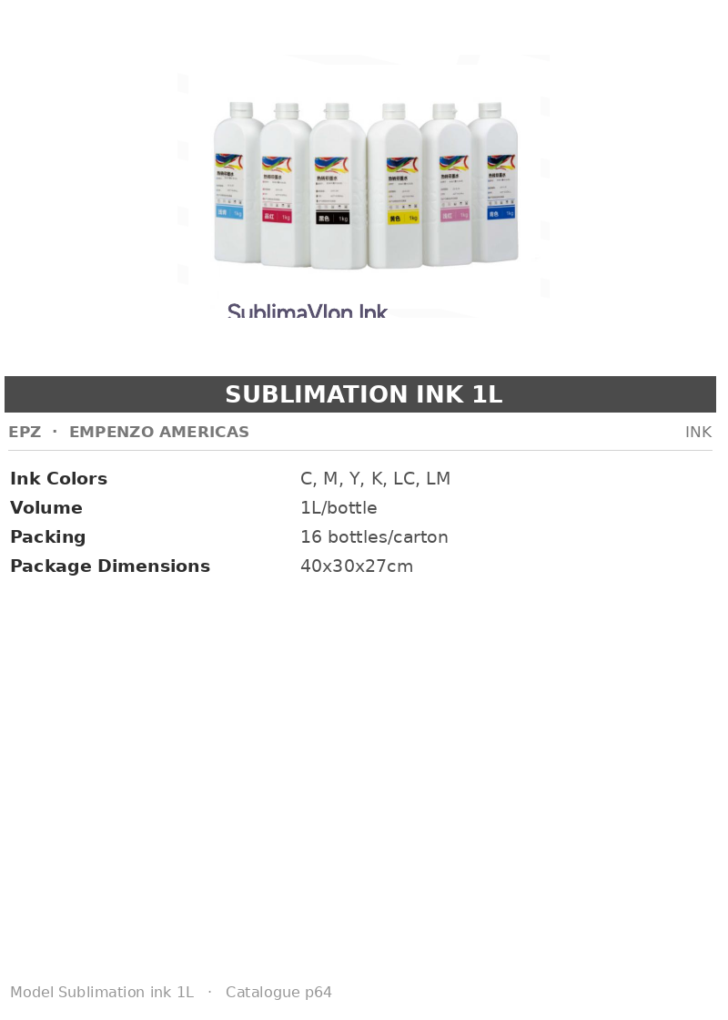 EPZ Sublimation ink 1L