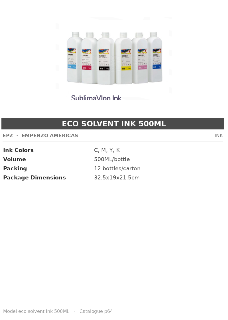 EPZ eco solvent ink 500ML