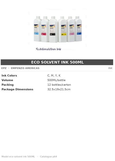 EPZ eco solvent ink 500ML