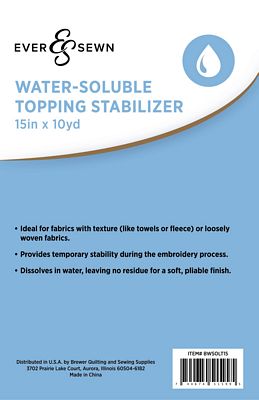EverSewn Water-soluable Topping 15 in x10 yd 2/pk