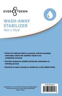 EverSewn Wash-away stabilizers 10 in x 10 yd 2/pk