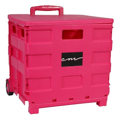 Everything Mary Collapsible Plastic Rolling Craft Cart Pink