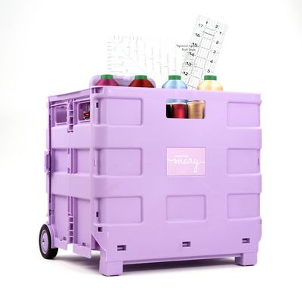 Everything Mary Collapsible Plastic Rolling Craft Cart Purple