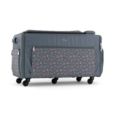 Everything Mary Jumbo Rolling Sewing Machine Tote Grey Floral