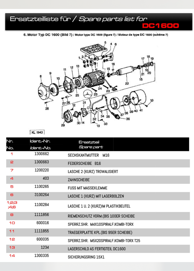 Fan Cowl for DC1600 FB20 101486 for Efka DC1600 - Efka DC1600 parts diagram