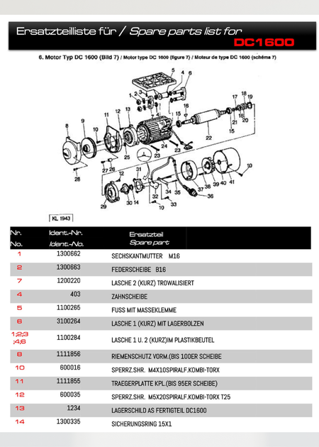 Fan Cowl for DC1600 FB20 101486 for Efka DC1600 - Efka DC1600 parts diagram