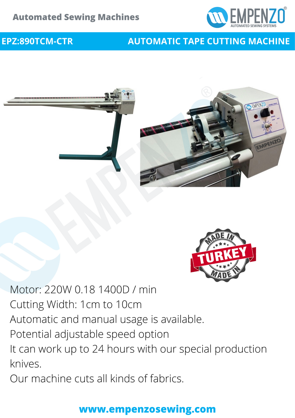Empenzo Tape Cutting Machines - Empenzo Automated Sewing Systems
