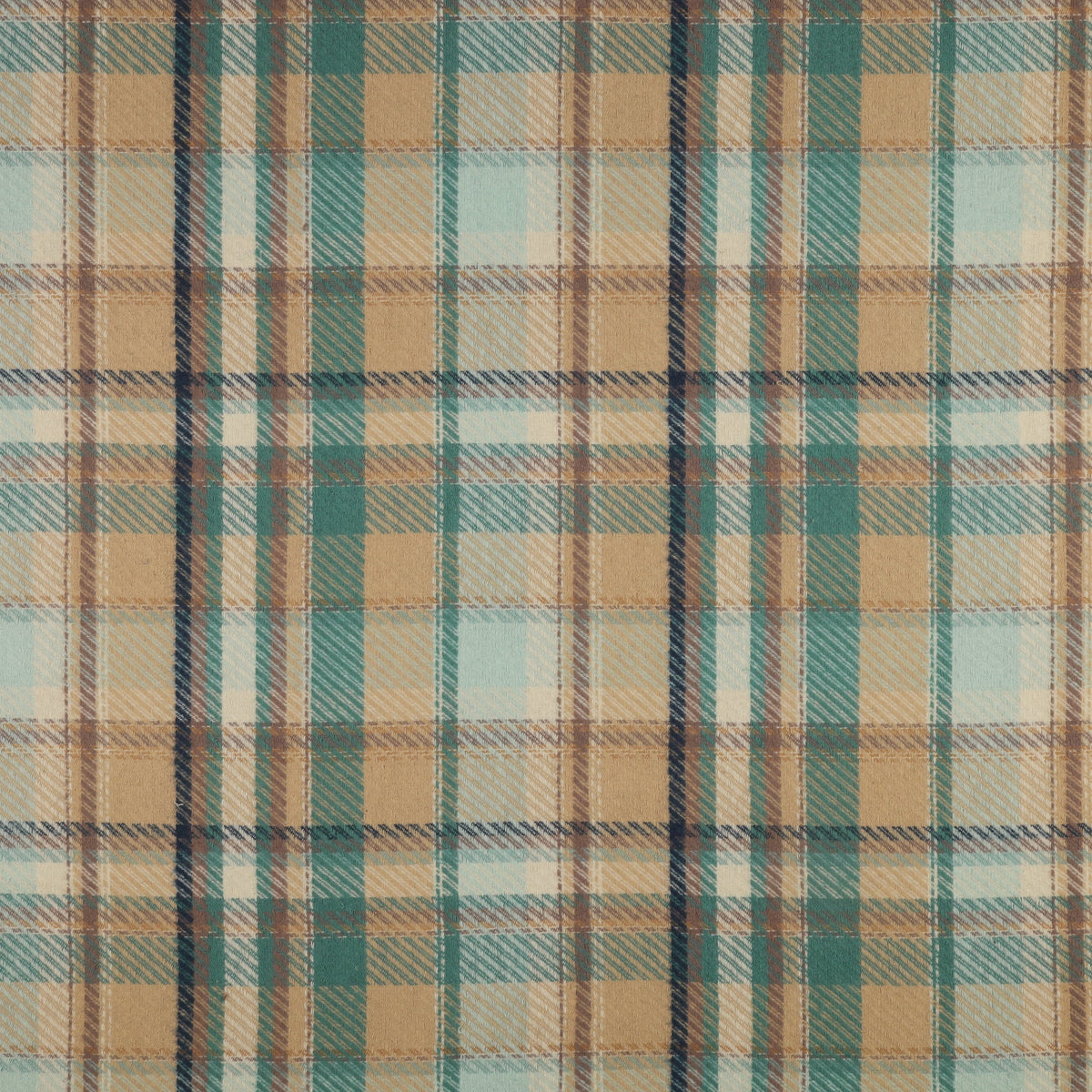 Highlands Flannel Fabric Collection - Twill Royal Plaid Horizon
