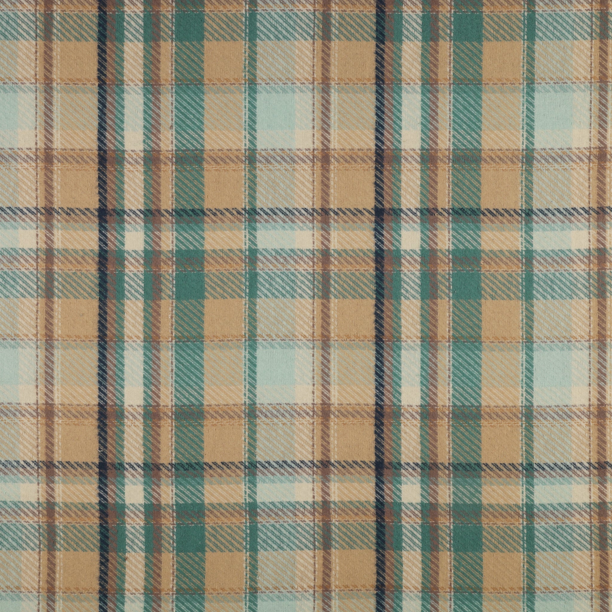 Highlands Flannel Fabric Collection - Twill Royal Plaid Horizon