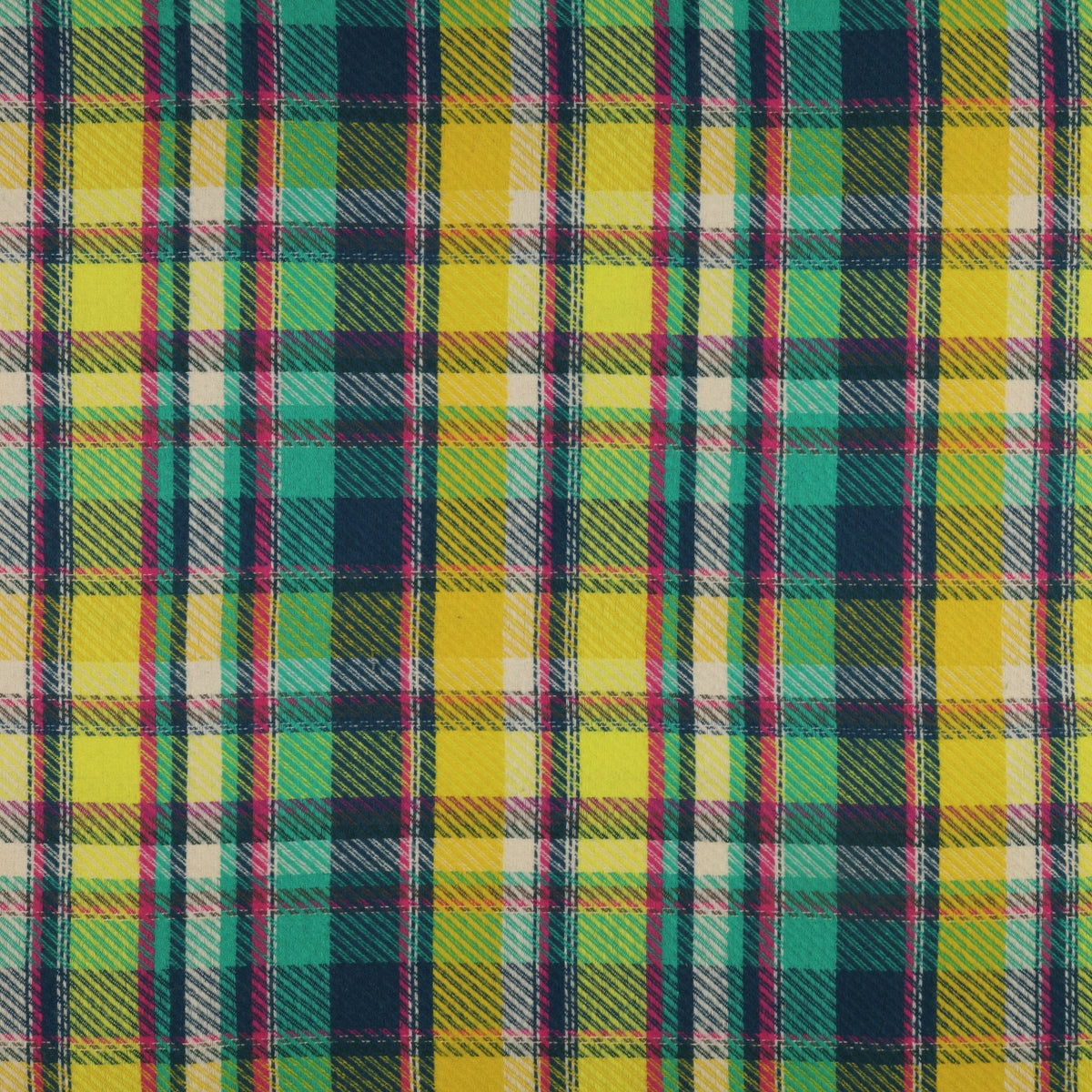 Highlands Flannel Fabric Collection - Twill Royal Plaid Sunrise