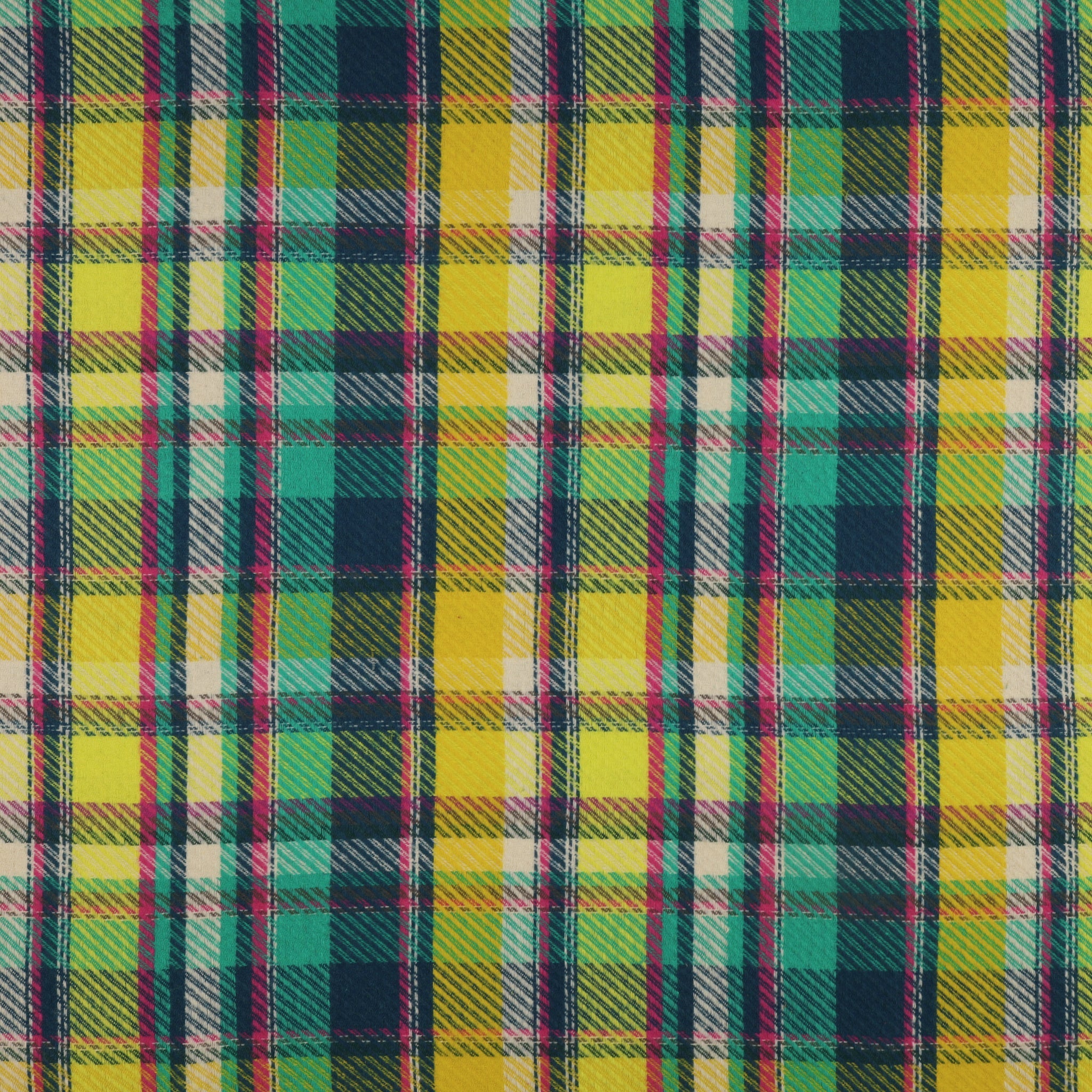 Highlands Flannel Fabric Collection - Twill Royal Plaid Sunrise