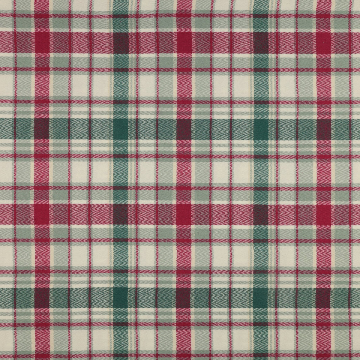 Highlands Flannel Fabric Collection - Herringbone Chevron Plaid Eucalyptus