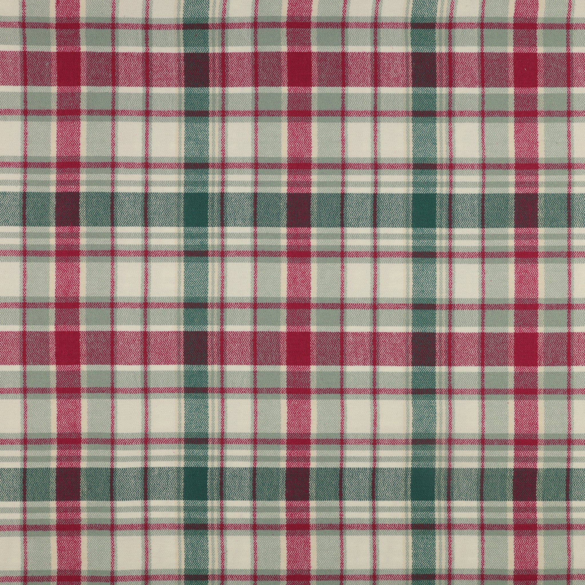 Highlands Flannel Fabric Collection - Herringbone Chevron Plaid Eucalyptus