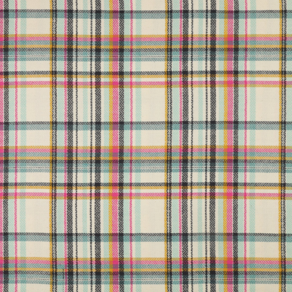 Highlands Flannel Fabric Collection - Herringbone Sketch Plaid Tealberry