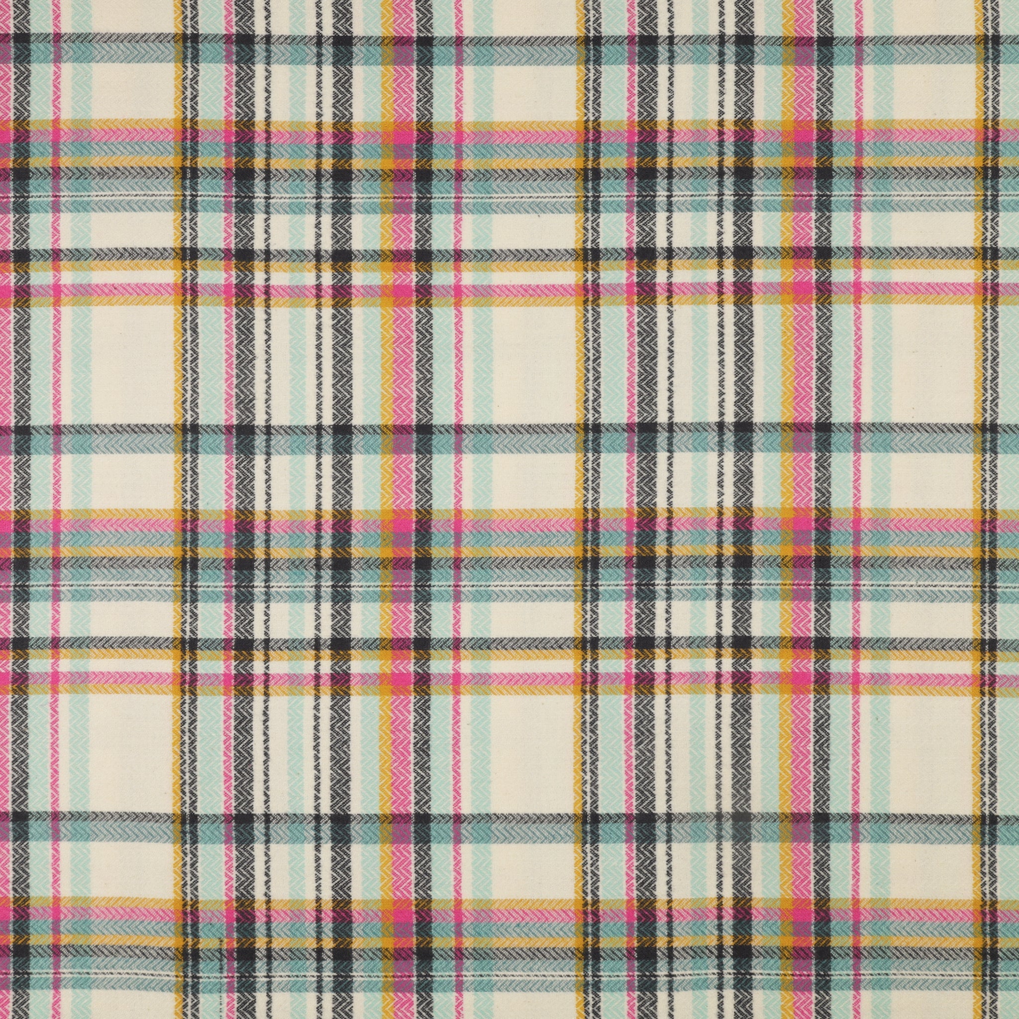 Highlands Flannel Fabric Collection - Herringbone Sketch Plaid Tealberry