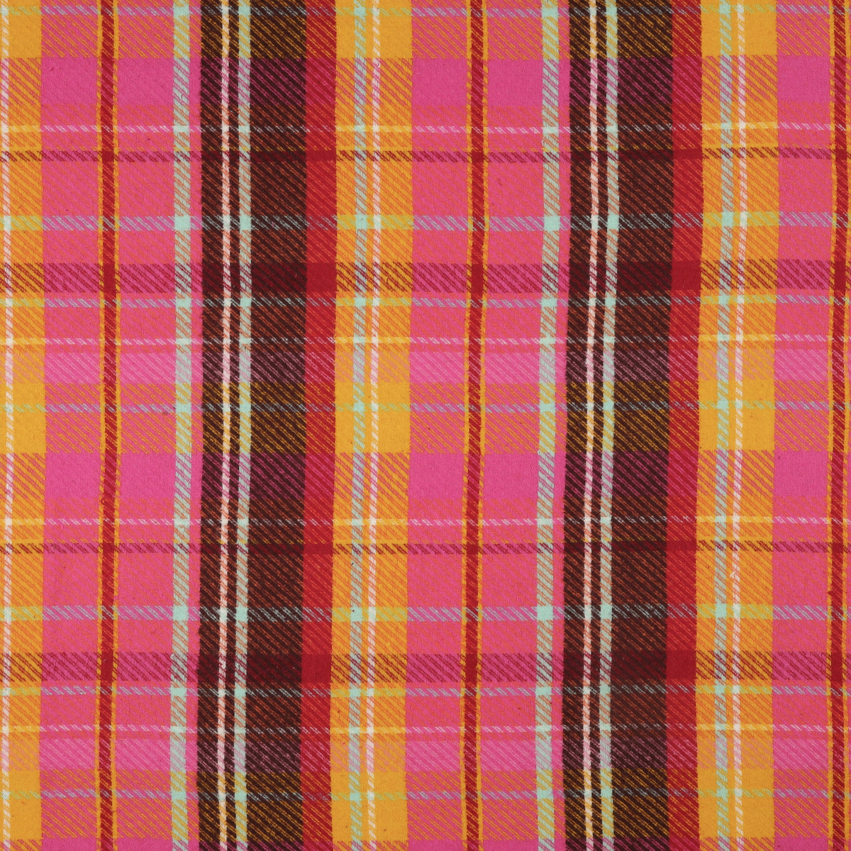Highlands Flannel Fabric Collection - Twill Meadow Plaid Flowerbed