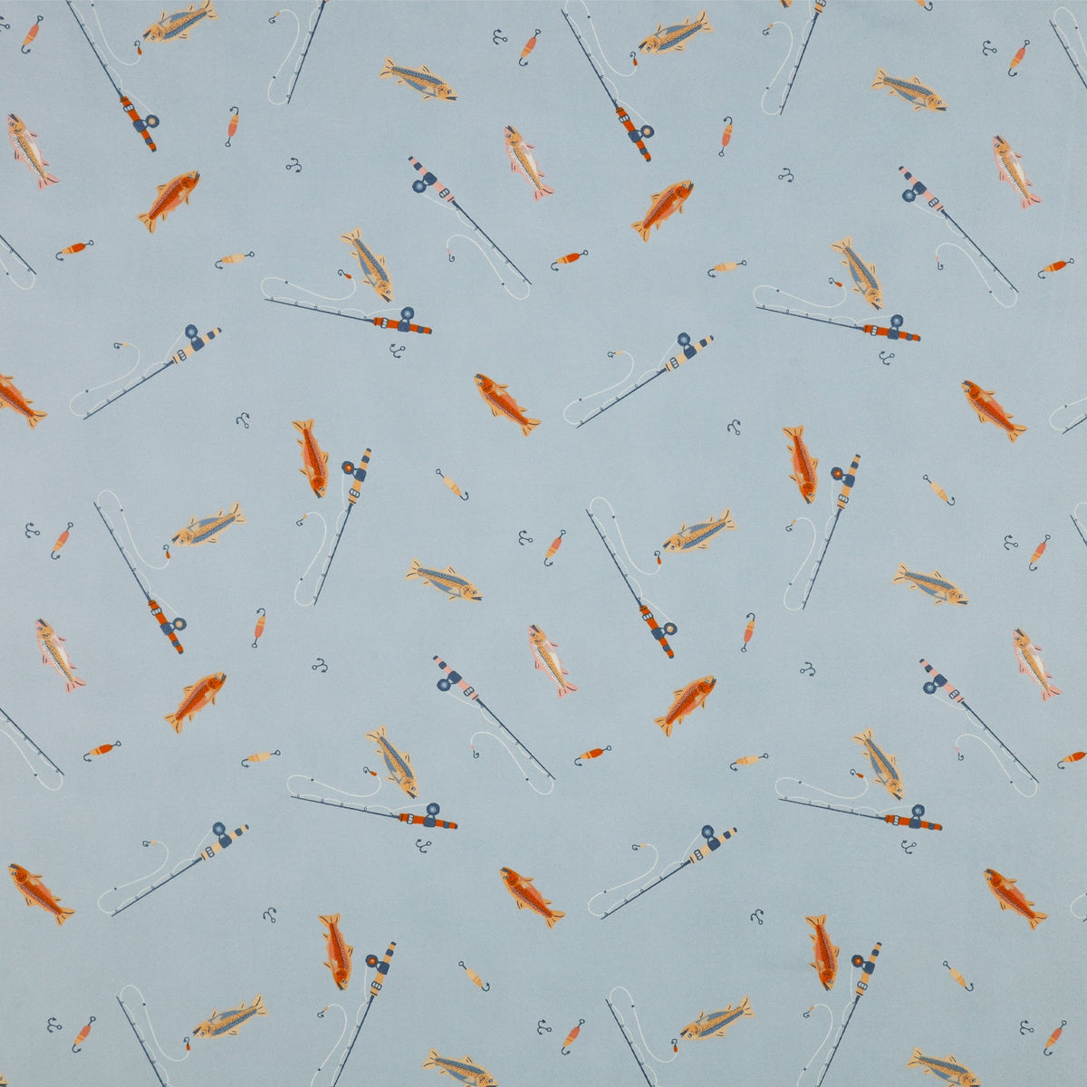 Happy Camper Fabric Collection - Perfect Catch Mist in Flannel