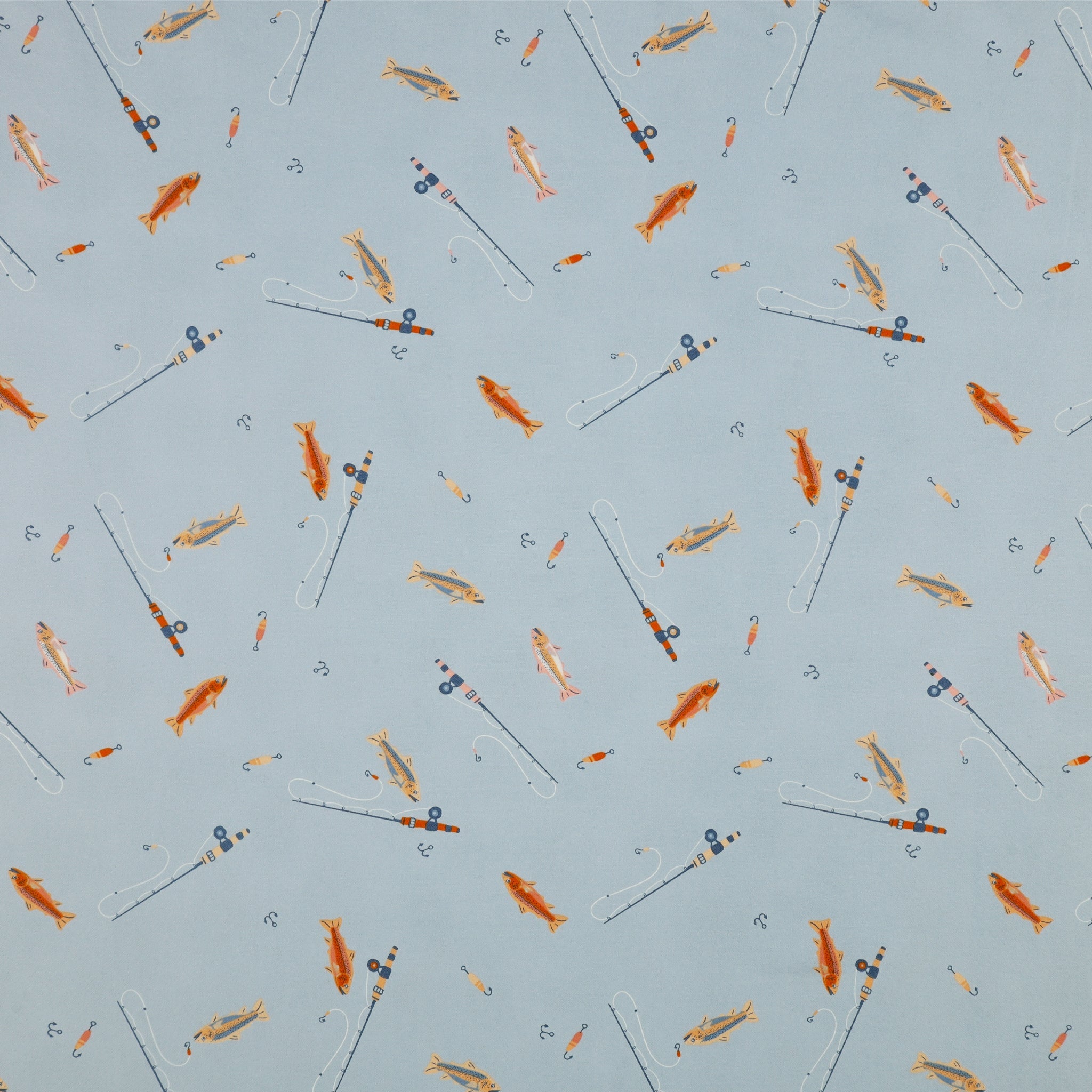 Happy Camper Fabric Collection - Perfect Catch Mist in Flannel