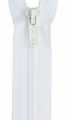 Coats & Clark Poly. Sport Zipper 18", White (#1)