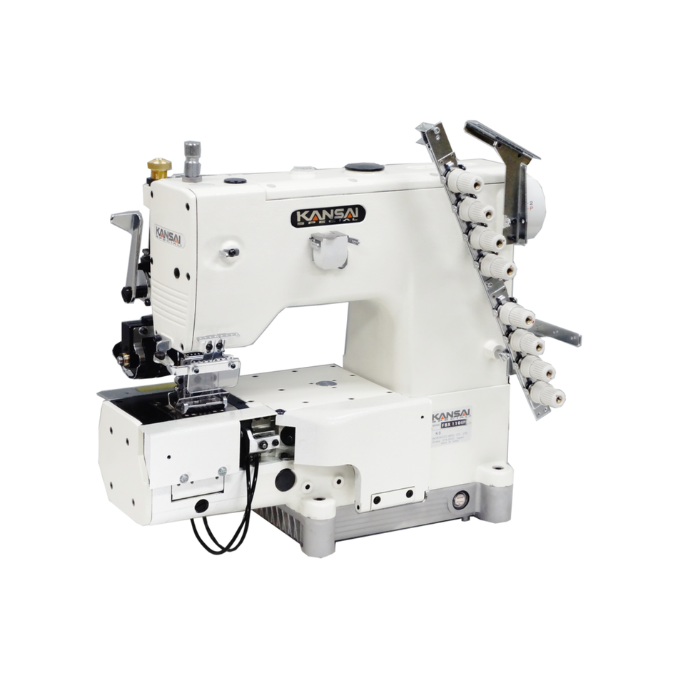 Kansai Special FBX SERIES - 4 Needle, Cylinder Bed, with Needle Feed Mechanism and Manual Skip Stitching Device for Attaching Waistbands