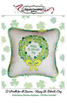 Fabric Confetti Wreath for All Seasons - Happy St. Patrick's Day