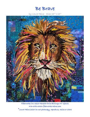 Fiberworks Be Brave (Lion) Collage Pattern by Laura Heine