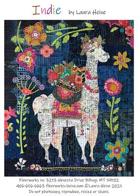 Fiberworks Indie The Llama Collage Pattern