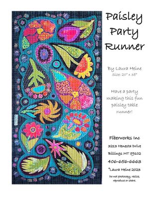 Fiberworks Paisley Party Runner Collage Pattern by Laura H