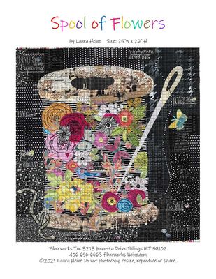 Fiberworks Spool of Flowers Collage Pattern by Laura Heine