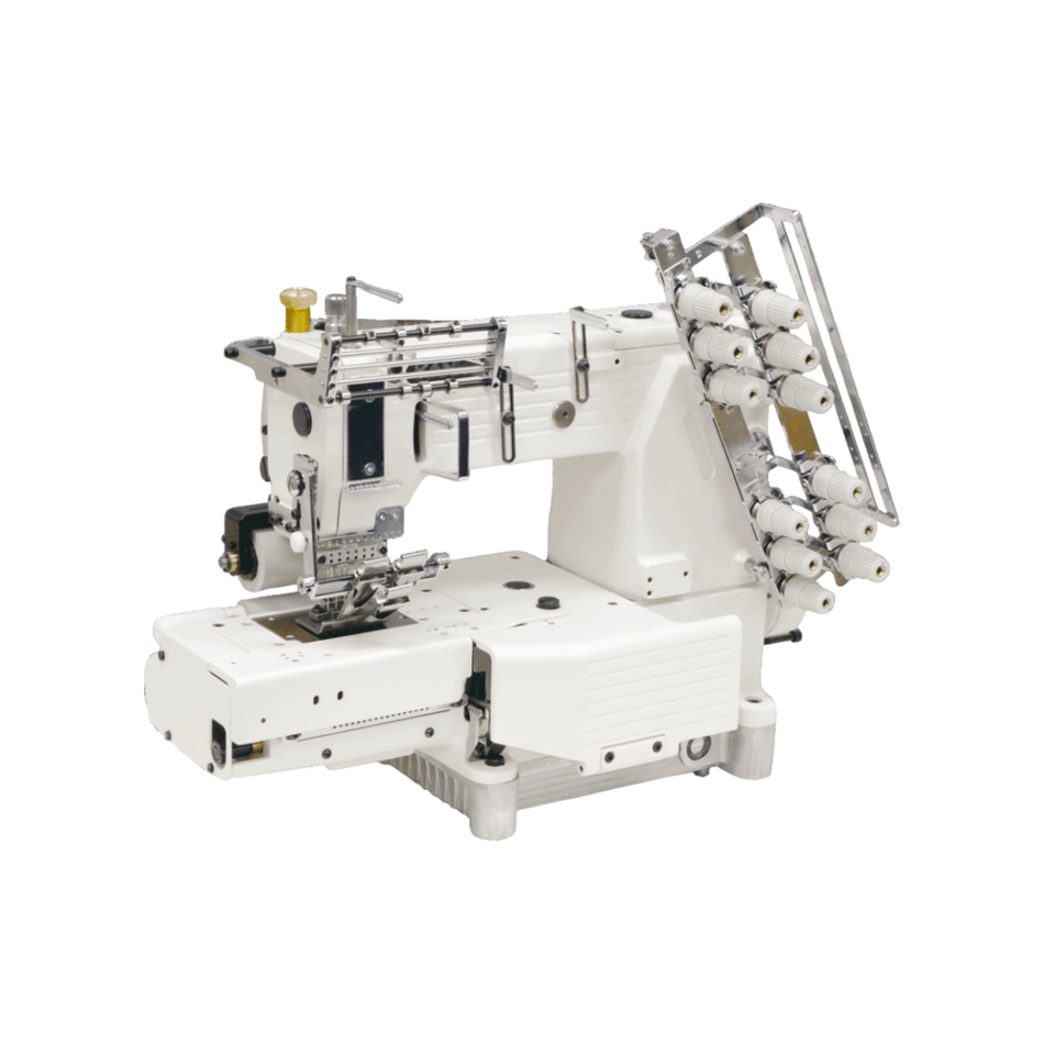 Kansai Special FX SERIES -  12 Needle, Multi Gauge, Cylinder Bed, Double Chain Stitch Sewing Machine for Plain Seaming with Rear Puller