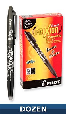 Frixion Erasable Gel Pen Black 12/box
