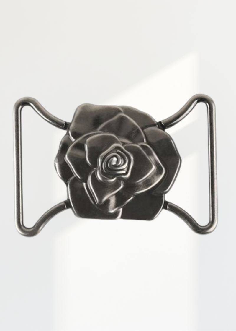 Fashion Buckles - Flower - 1 1/2" - Antique Silver
