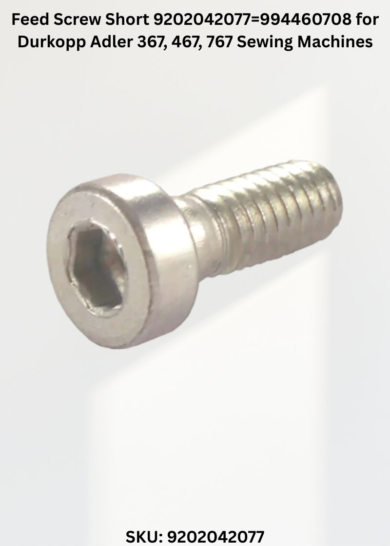 Feed Screw Short 9202042077=994460708 for Durkopp Adler 367, 467, 767 Sewing Machines