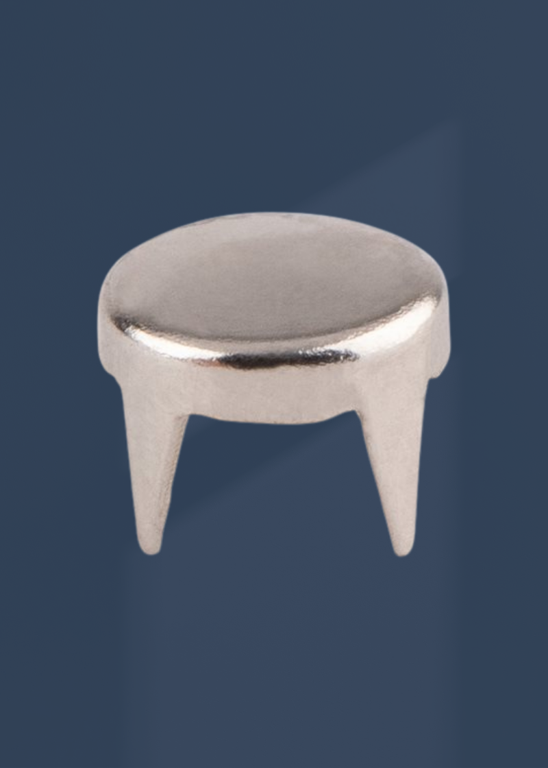 Flat Prong Rivets - 6mm - 100/Pack - Silver