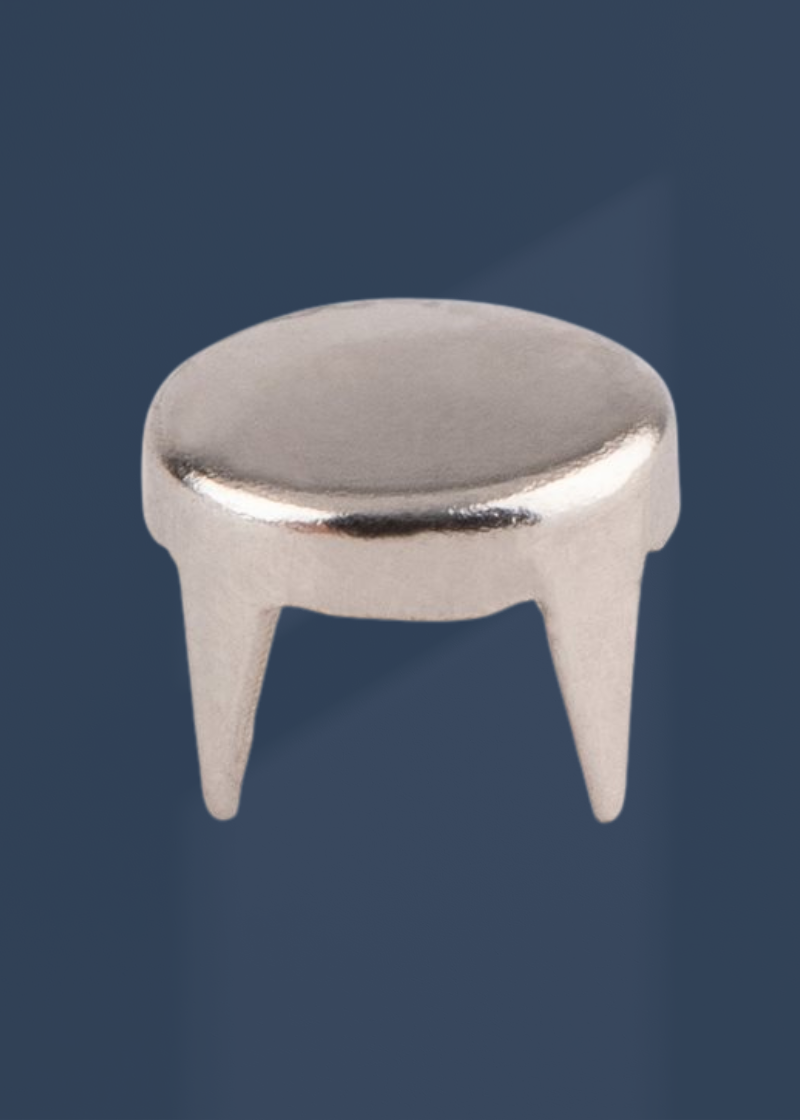 Flat Prong Rivets - 6mm - 100/Pack - Silver