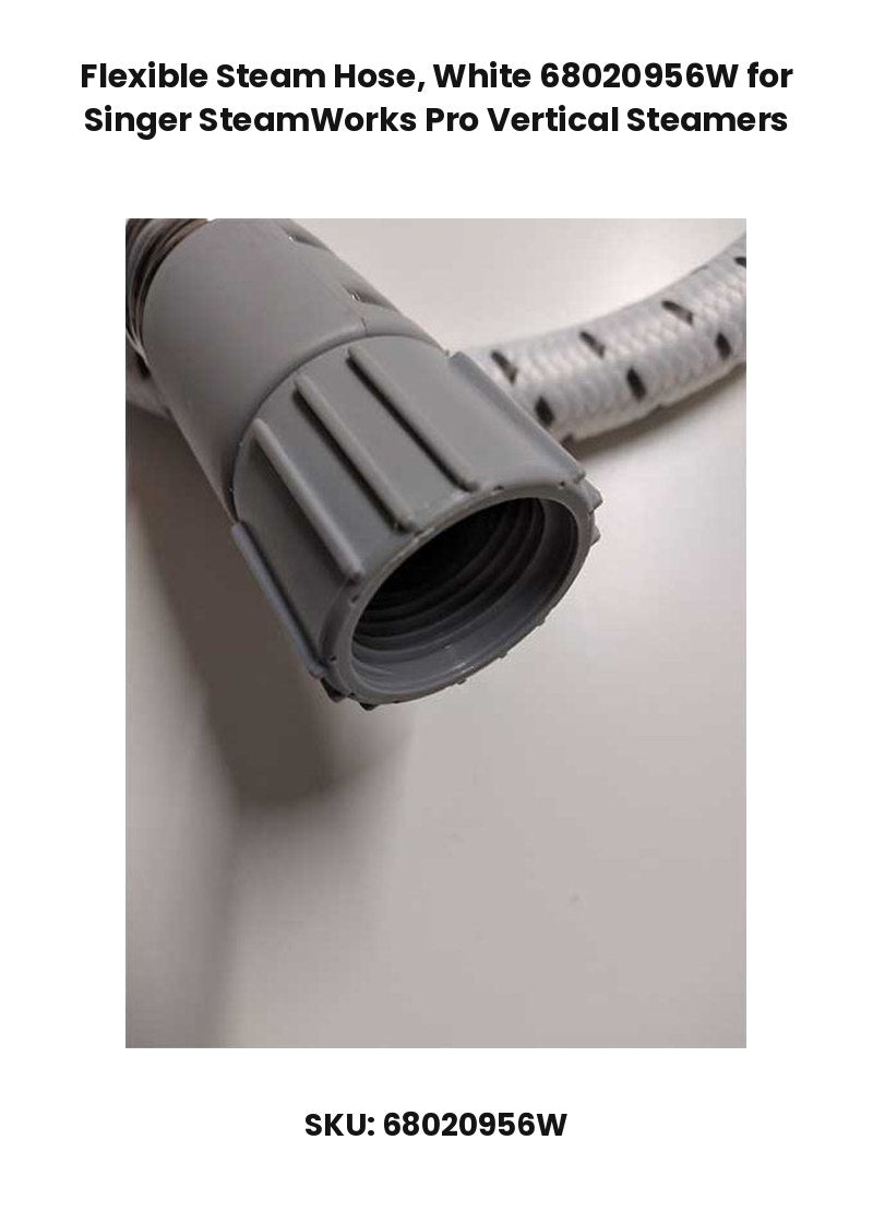 Flexible Steam Hose, White 68020956W for Singer SteamWorks Pro Vertical Steamers