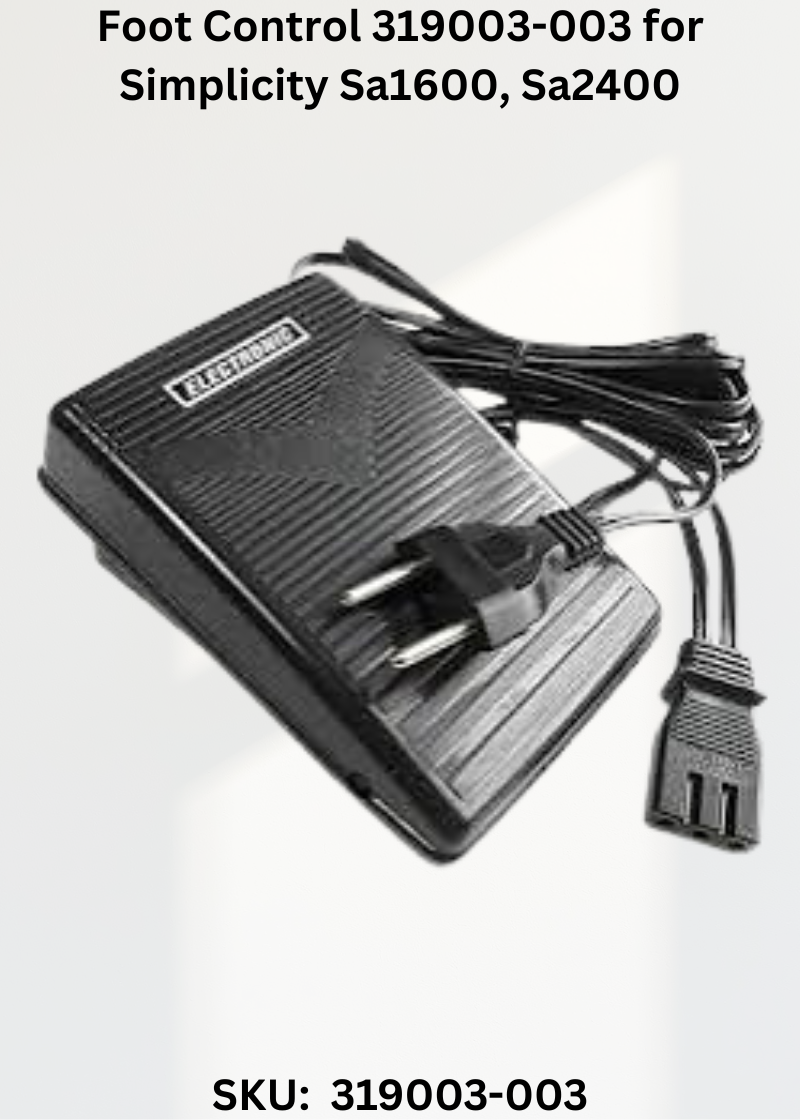 Foot Control 319003-003 — Fits Simplicity BL1000, BL1400, BL1506, BL1750 & more