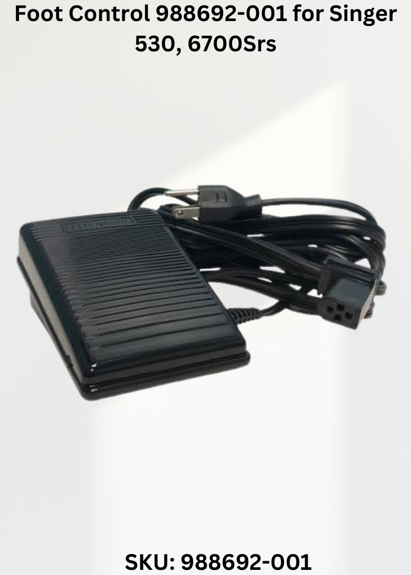 Foot Control 988692-001 — Fits Singer 530, 6700Srs, 6800Srs, 714 School & more