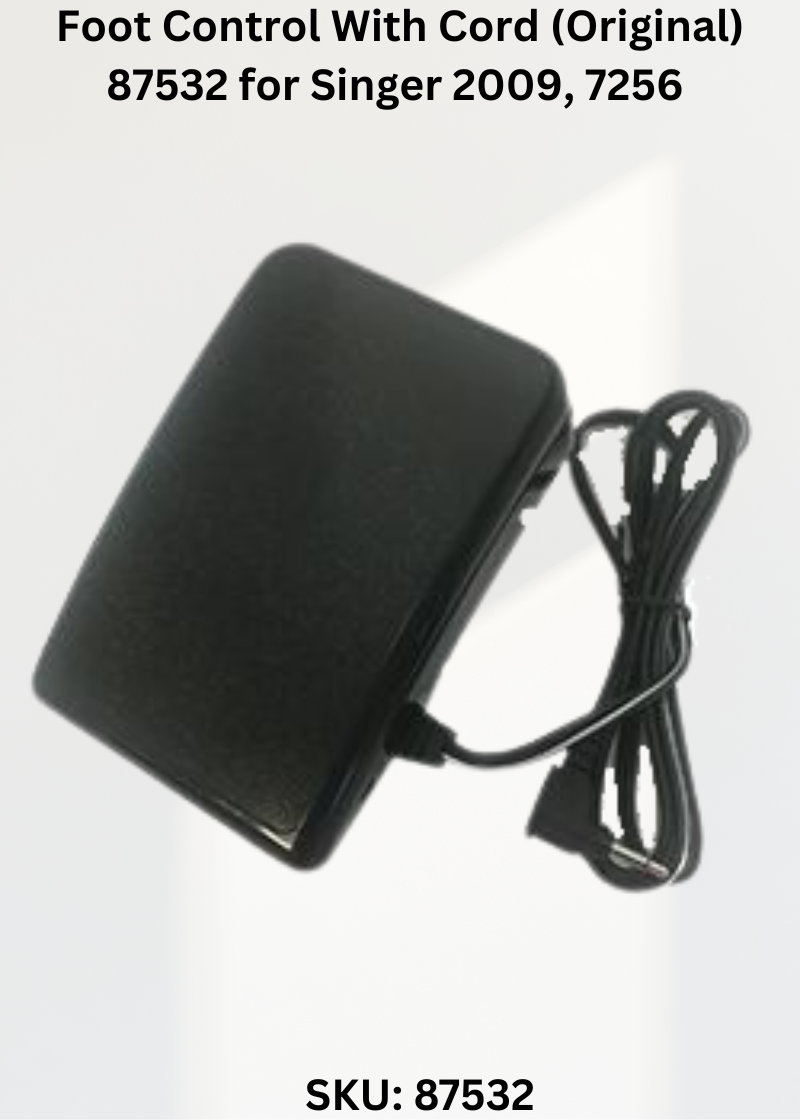 Foot Control With Cord 87532 — Fits Singer 2009, 7256, 7422, 7424 & more