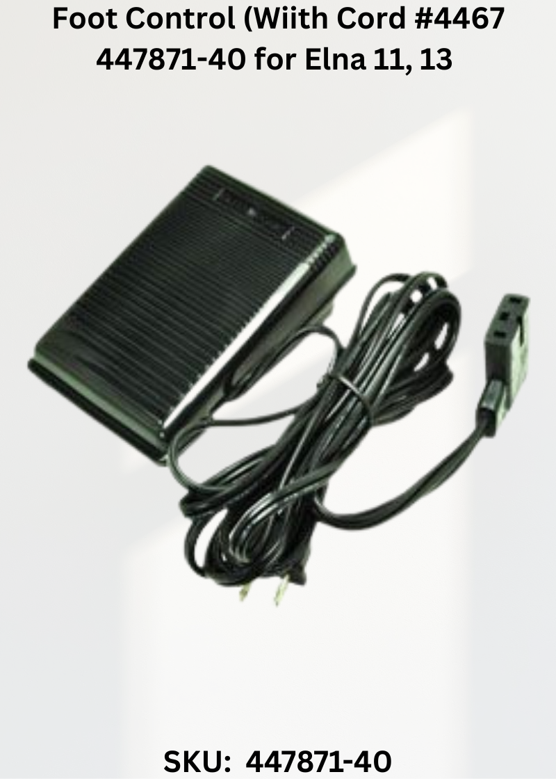 Foot Control Wiith Cord 447871-40 — Fits Elna 11, 13, 14, 21 & more