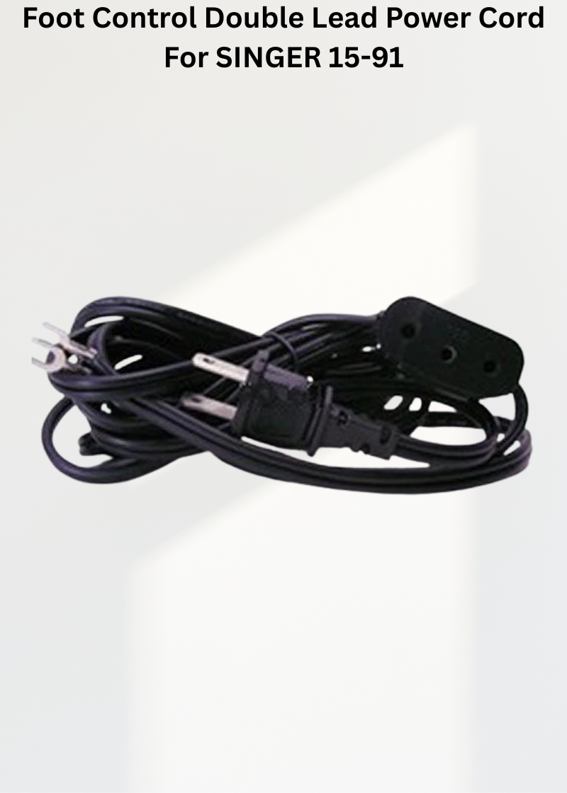 Foot Control Double Lead Power Cord For SINGER 15-91