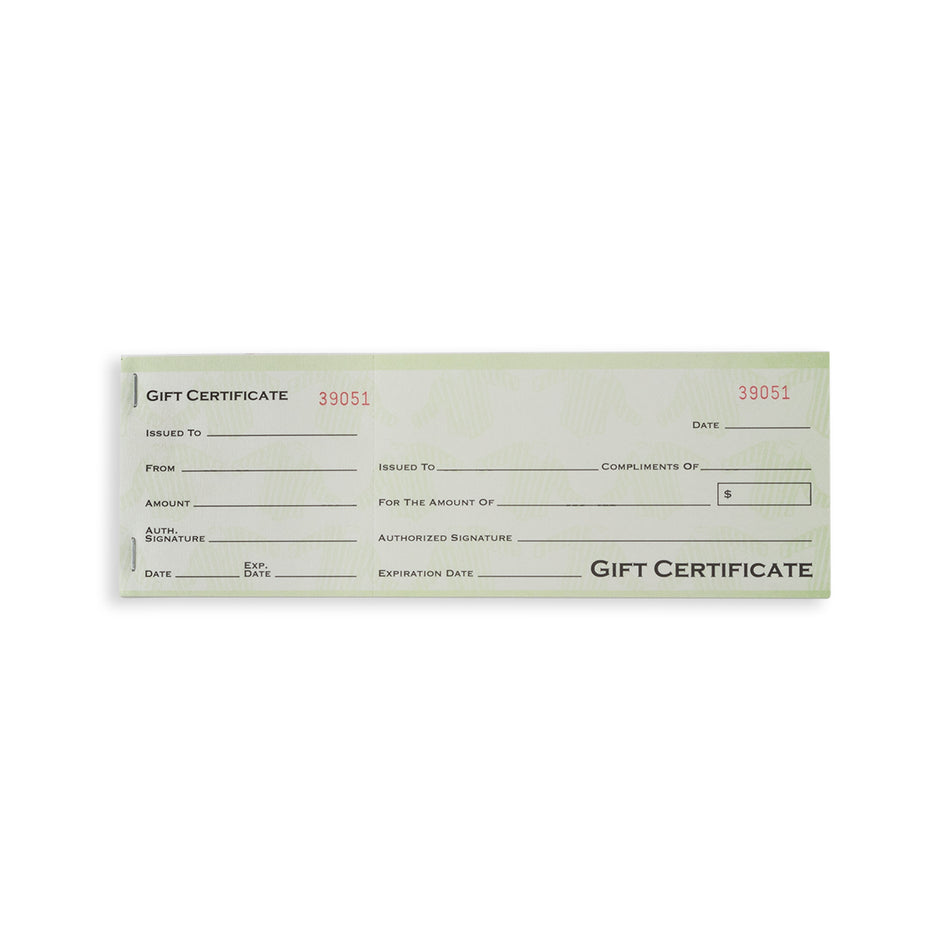Gift Certificate Book W/ Envelopes - 50/Pack