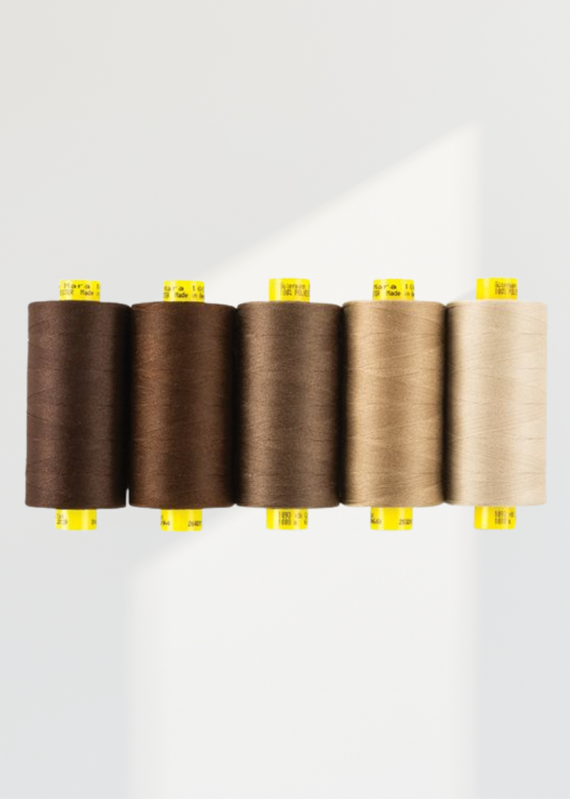 Gutermann Mara 100 All-Purpose Thread Color Shades Pack - Tex 30 - 1,093 yds. - 5/Pack Brown