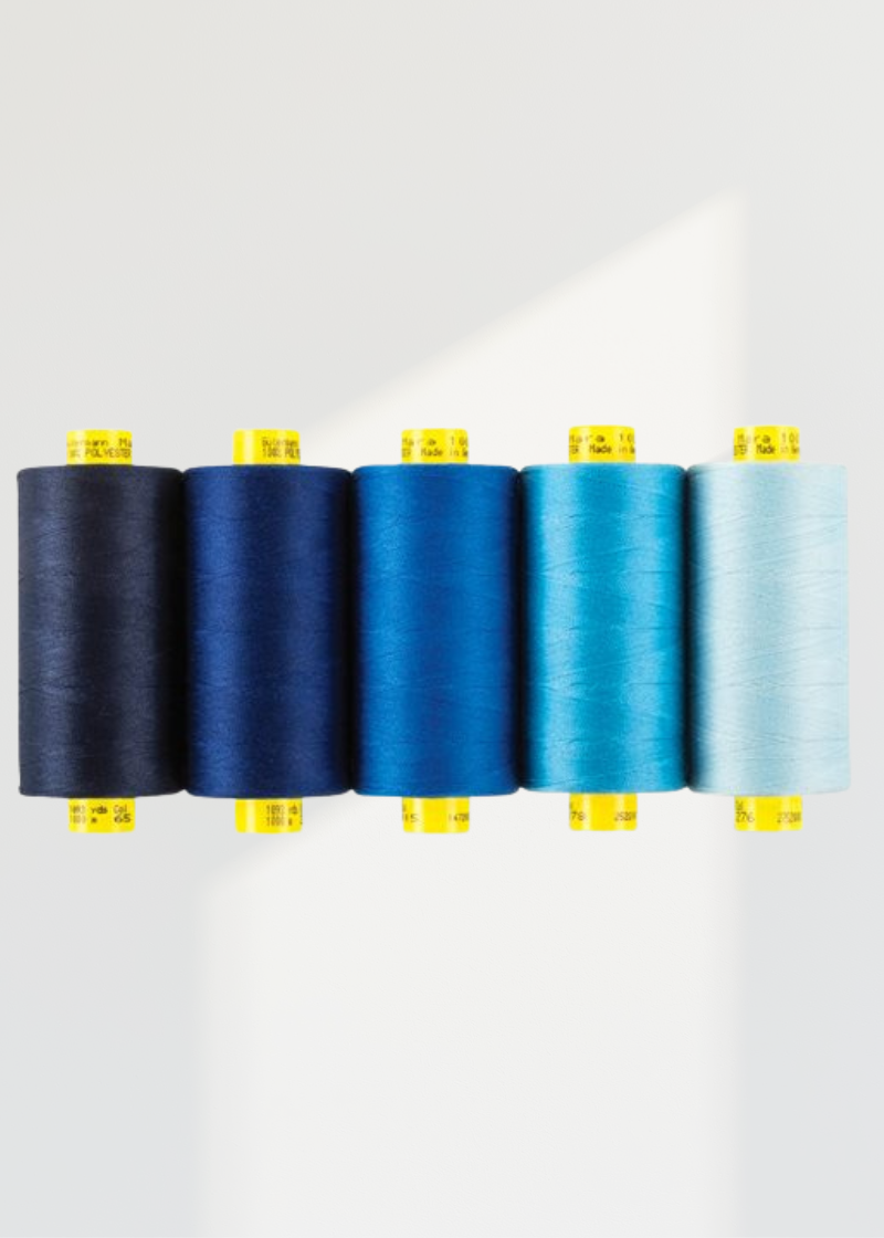 Gutermann Mara 100 All-Purpose Thread Shade Pack - Tex 30 - 1,093 yds. - Each - Blue Color - 5/Pack