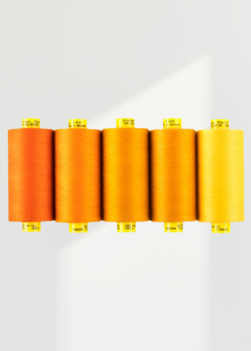 Gutermann Mara 100 All-Purpose Thread Shade Pack - Tex 30 - 1,093 yds. - Each - Orange Color Assortment 5 Spool/Pack