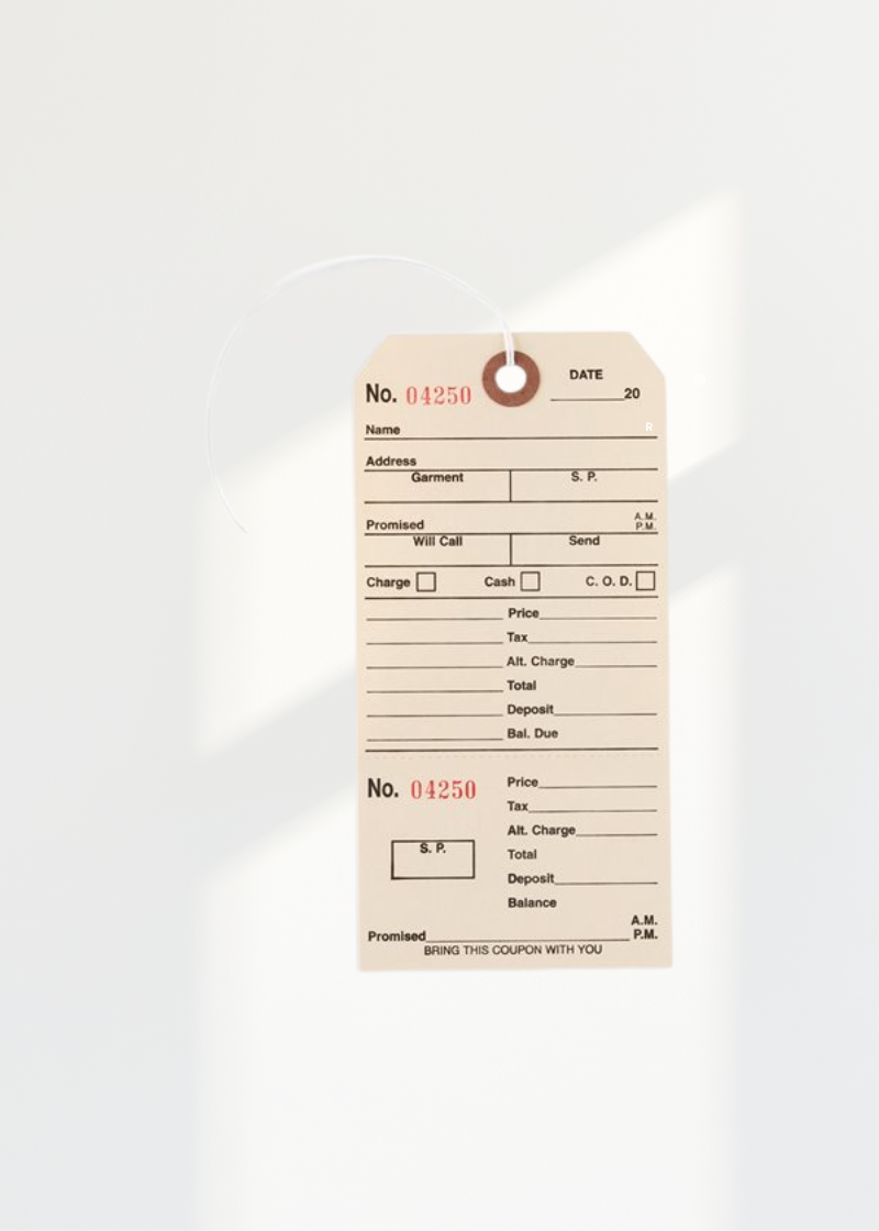 General Alteration Tags W/ String - 6 1/4" X 3 1/8" - 500/Box - Beige